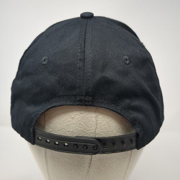 Continental Snapback Hat Black One Size Adjustable Embroidered 6 Panel - Picture 6 of 9